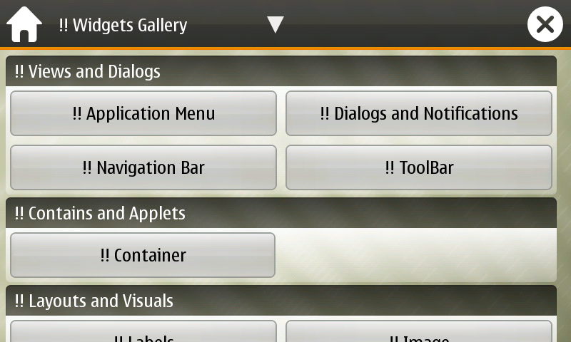 Widgets Gallery – Демо Maemo 6 (MeeGo) на вашей Nokia N900