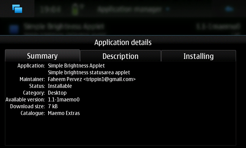Simple Brightness Applet N900