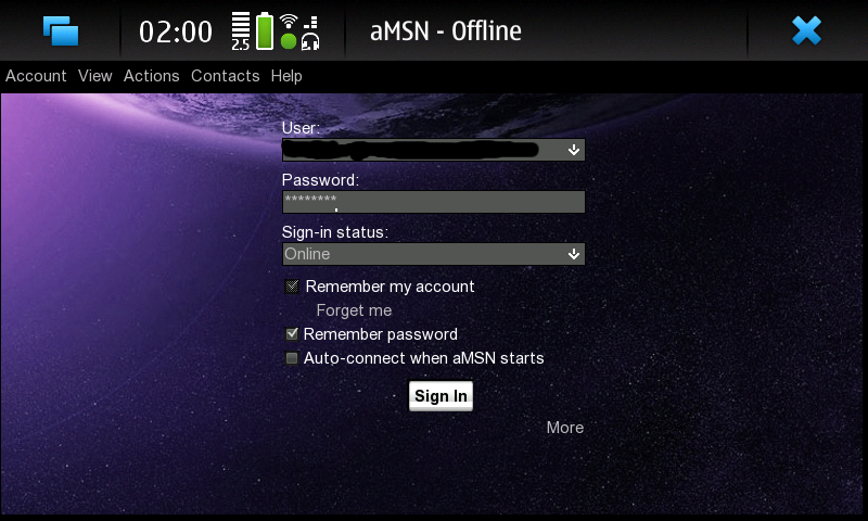 aMSN - Видеочат Видеозвонки Nokia N900 Windows Live MSN