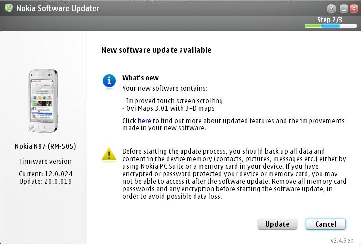 Поддержка Windows 7 в Nokia Software Updater 