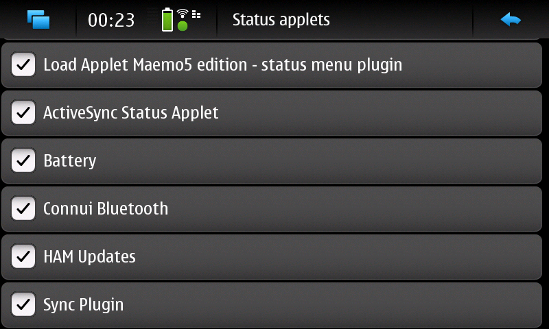 Powatool - конфигуратор меню статуса для Nokia N900 Maemo