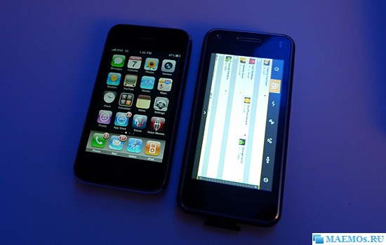 Визуальное сравнение Apple iPhone и LG GW990/MID