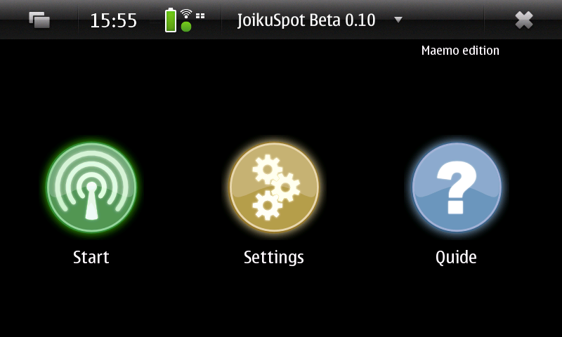 Бета версия JoikuSpot для Nokia N900 Maemo