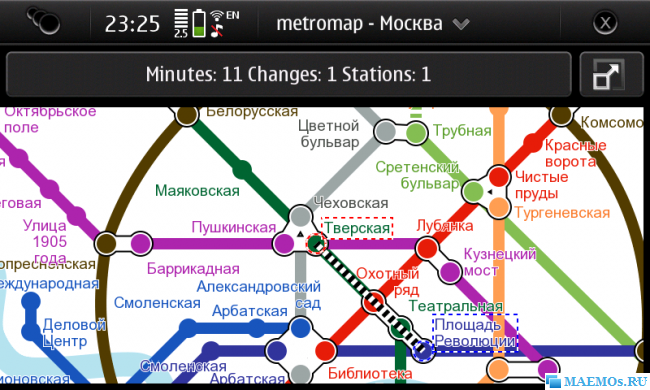 Новая версия metromap для N900